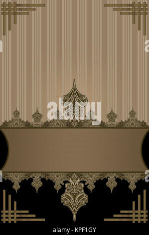 Vintage background with decorative patterns and corners. Stock Photo