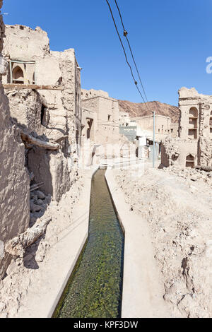 Aflaj Irrigation System in an old omani village. Nizwa, Sultanate of Oman, Middle East Stock Photo