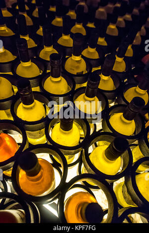 top view of a wine rack Stock Photo