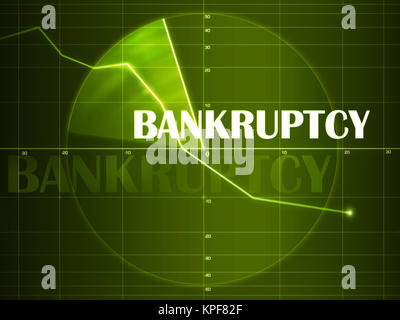 Business artwork - Bankruptcy. Financial Concept. 2D Design. Stock Photo