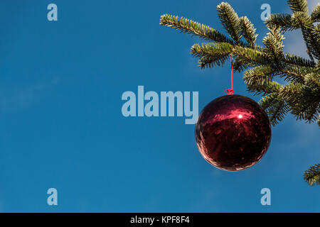 A Christmas tree and shining Christmas tree balls Stock Photo