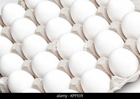 eggs in packing on a white background Stock Photo