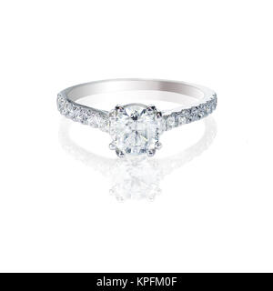 Diamond solitaire engagment wedding ring Stock Photo