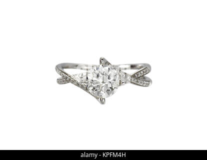 Diamond solitaire engagment wedding ring Stock Photo