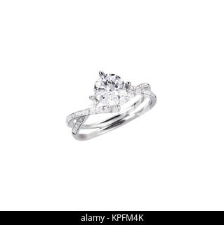 Diamond solitaire engagment wedding ring Stock Photo