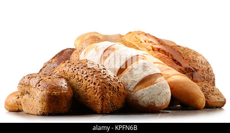 Composition with variety of baking products isolated on white Stock Photo