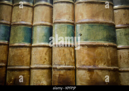 Antique law books in a library Stock Photo