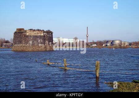 Historic Railway Bridge Wesel Stock Photo