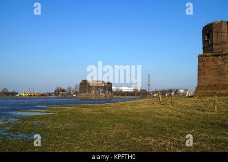 Historic Railway Bridge Wesel Stock Photo