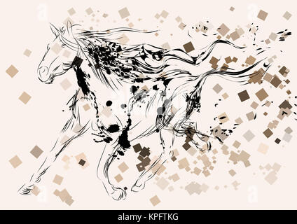 horse abstract silhouette Stock Photo