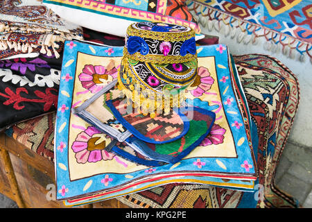 Souvenirs and rugs in carpet street shop , Tbilisi city , Georgia , Europe. Stock Photo