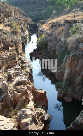 Mpumalanga, South Africa, river gorge and steep cliffs at Bourke's Luck Potholes Stock Photo