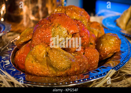 turkish, asian food pepper stuffed with rice and minced meat; biber dolma Stock Photo