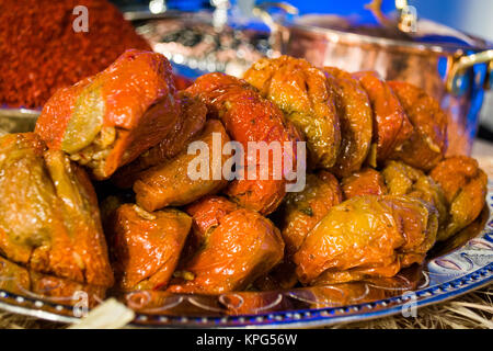 turkish, asian food pepper stuffed with rice and minced meat; biber dolma Stock Photo