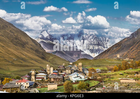 Ushguli village museum in Svaneti.  Upper Svaneti - UNESCO World Heritage Site. Georgia, Europe. Stock Photo