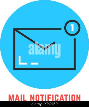 mail notification in blue circle Stock Vector