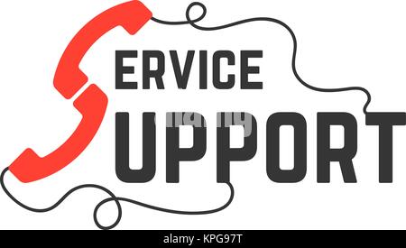 support service with handsets Stock Vector