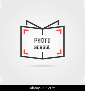 photo school logo with shadow Stock Vector