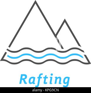 black and blue rafting logo Stock Vector