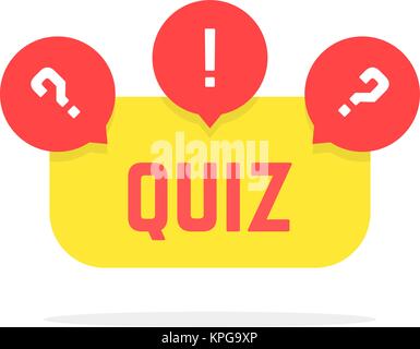 red and yellow quiz button Stock Vector