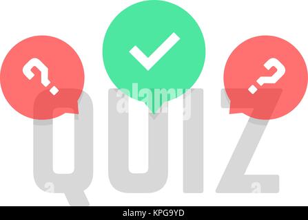 simple quiz logo with transparent bubbles Stock Vector