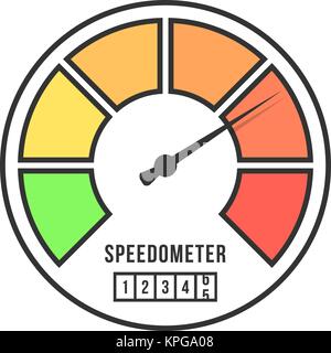 speedometer icon from black line Stock Vector