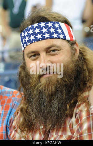 FLUSHING NY- SEPTEMBER 04: Duck Dynasty's Willie Robertson, Day eleven of the 2014 US Open at the USTA Billie Jean King National Tennis Center on September 4, 2014 in the Flushing neighborhood of the Queens borough of New York City   People:  Willie Robertson Stock Photo