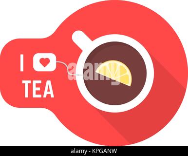 i love tea icon with teacup Stock Vector