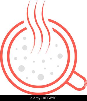 red hot coffee or soup cup icon Stock Vector
