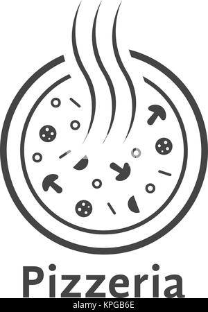 simple outline pizzeria logo Stock Vector