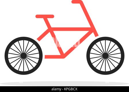 red simple bicycle emblem Stock Vector