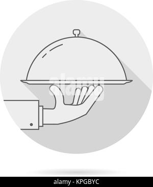 gray catering service logo with shadow Stock Vector