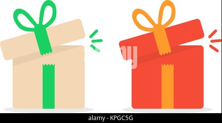 opened color gift boxes Stock Vector