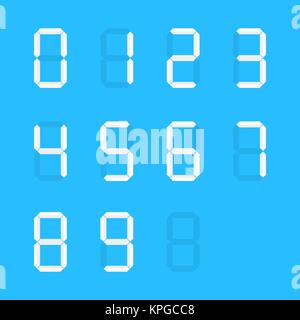 white group of simple digital numbers Stock Vector