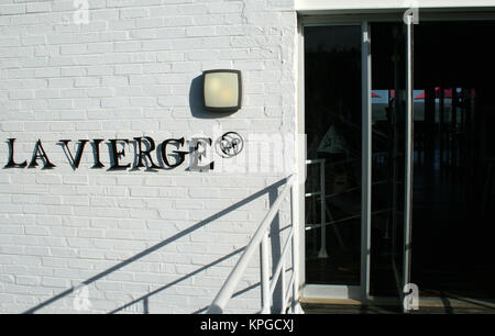 Entrance to La-Vierge restaurant and winery, Hermanus, South Africa Stock Photo