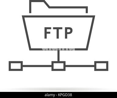 simple thin line ftp folder icon Stock Vector
