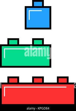 colored linear building toy Stock Vector
