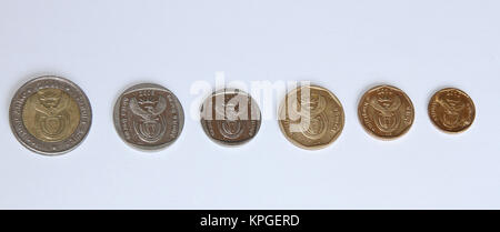 South African currency coins, South Africa Stock Photo