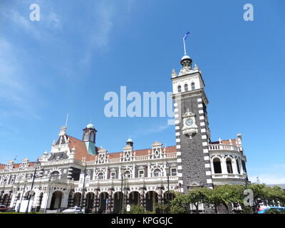 New Zealand,Dunedin - historic railway station Stock Photo