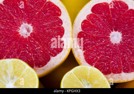 fresh citrus fruit assortment different citrus fruit food background Stock Photo
