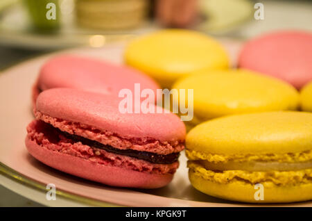 macaroons on plate Stock Photo