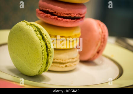macaroons on plate Stock Photo