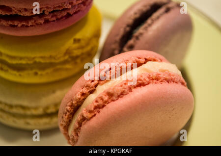 macaroons on plate Stock Photo