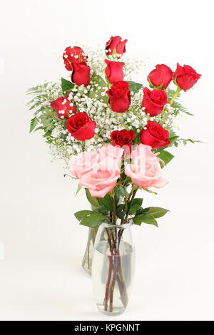 Red and Pink Rose Bouquets Stock Photo