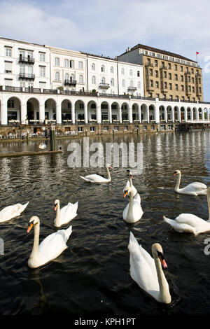 Germany, State of Hamburg, Hamburg, Alsterarkaden, cafe ...