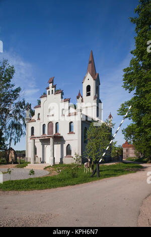 Latvia, Western Latvia, Kurzeme Region, Tukums, Cinevilla, film studio backlot, castle Stock Photo