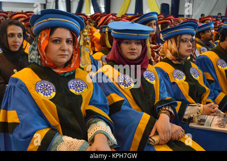 QUETTA, PAKISTAN. Dec-14 2017: Pass out graduates are participating during ceremony of 13th convocation of Balochistan University of Informational Tec Stock Photo