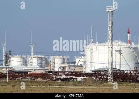 Storage tanks for petroleum products Stock Photo