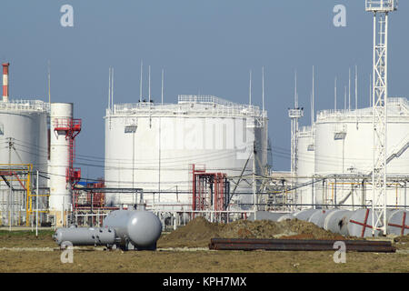 Storage tanks for petroleum products Stock Photo