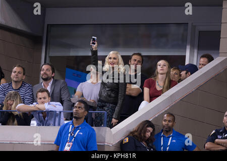 FLUSHING NY- SEPTEMBER 04:  Gwen Stefani, Day eleven of the 2014 US Open at the USTA Billie Jean King National Tennis Center on September 4, 2014 in the Flushing neighborhood of the Queens borough of New York City  People:  Gwen Stefani Stock Photo